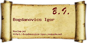 Bogdanovics Igor névjegykártya